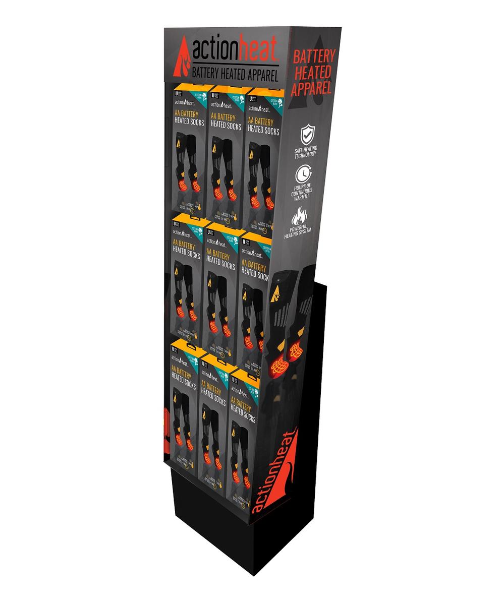 ActionHeat AA Cotton Sock 18-piece display