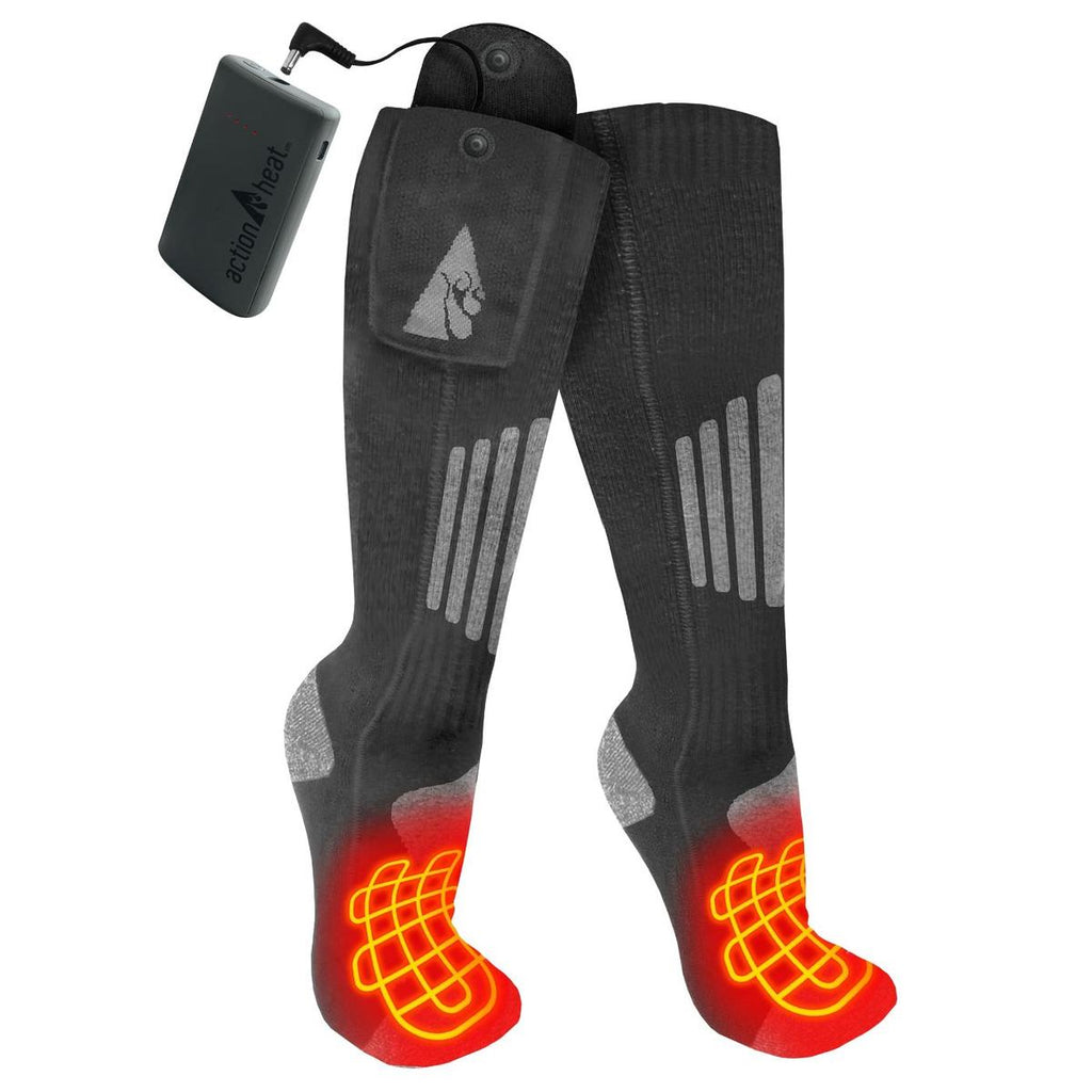 ActionHeat 3.7V Cotton Rechargeable Heated Socks 2.0 with Remote