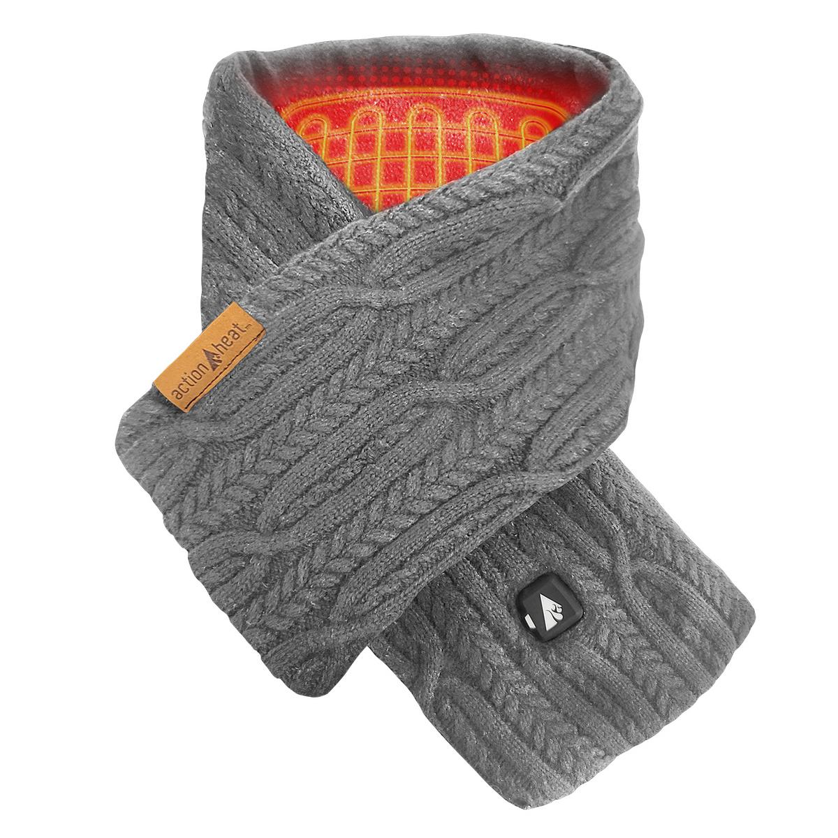 Open Box ActionHeat 5V Battery Heated Cable Knit Wrap Scarf