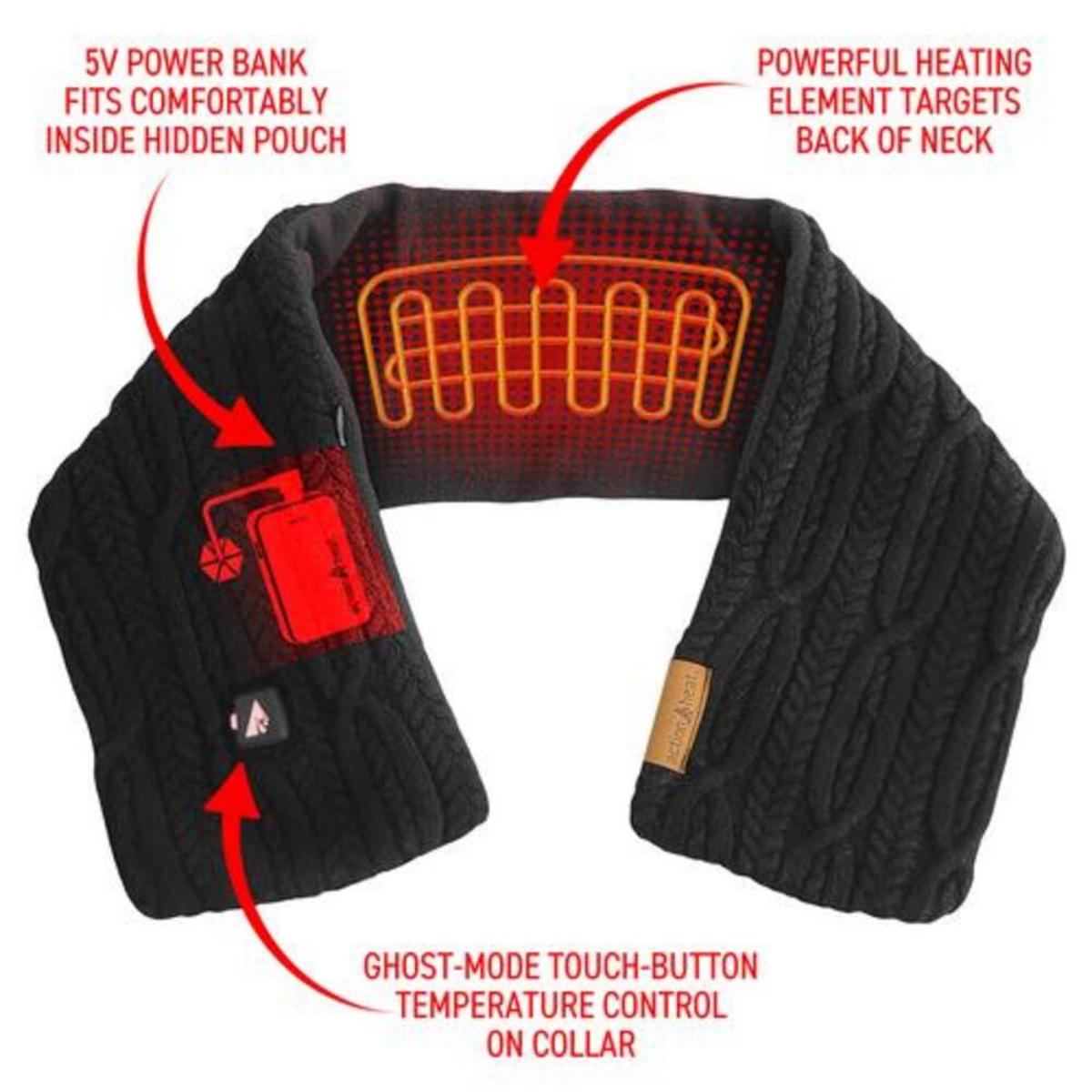 Open Box ActionHeat 5V Battery Heated Cable Knit Wrap Scarf