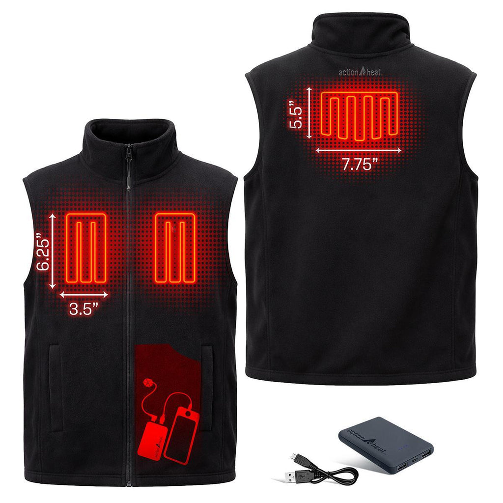 Open Box ActionHeat 5V Men's Classic Heated Fleece Vest