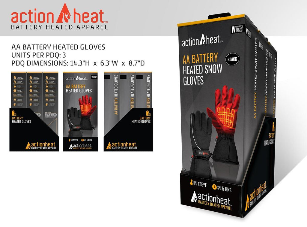 ActionHeat AA Women's Battery Heated Snow Gloves