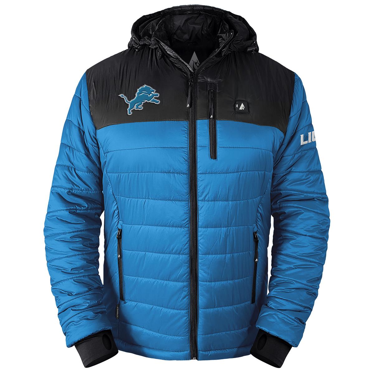 ActionHeat Detroit Lions 5V Men's Colorblock Puffer Battery Heated Jacket