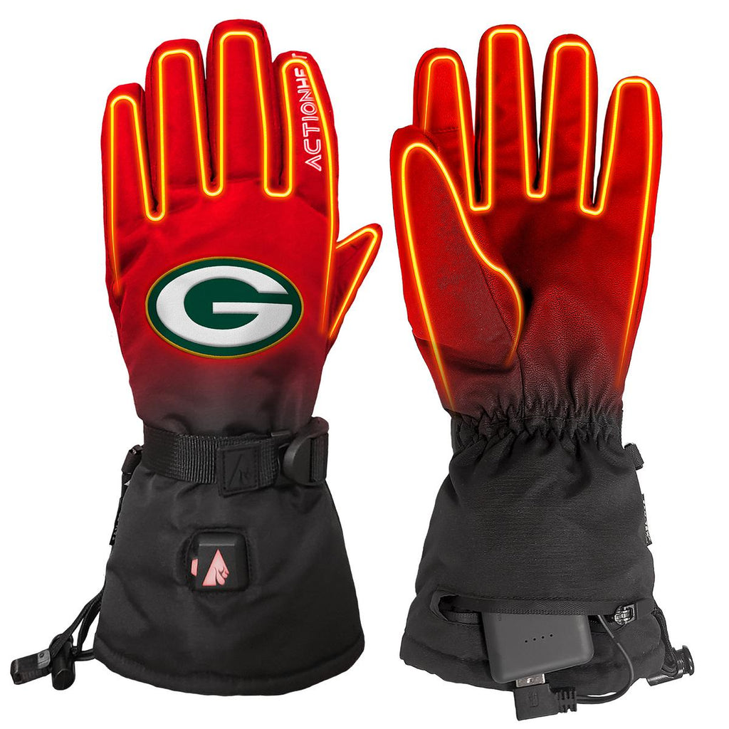 ActionHeat Green Bay Packers 5V Battery Heated Gloves
