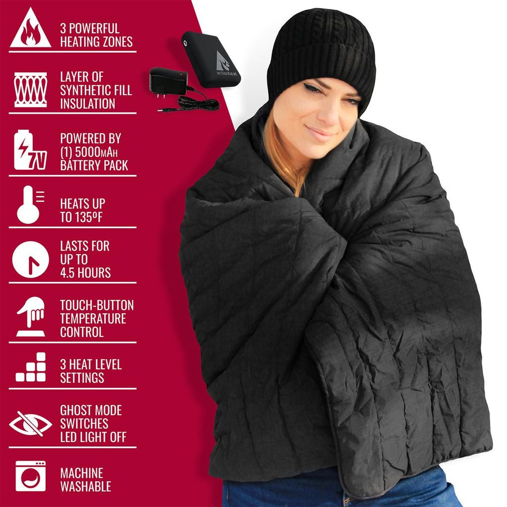 ActionHeat 7V Battery Heated Throw Blanket