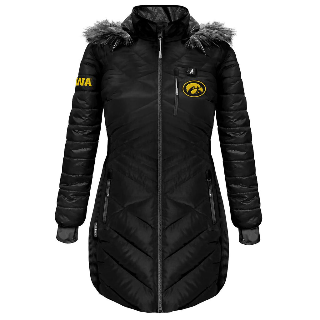 ActionHeat Iowa Hawkeyes 5V Women's Long Puffer Battery Heated Jacket