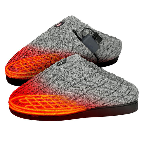 ActionHeat 5V Battery Heated Cable Knit Slippers