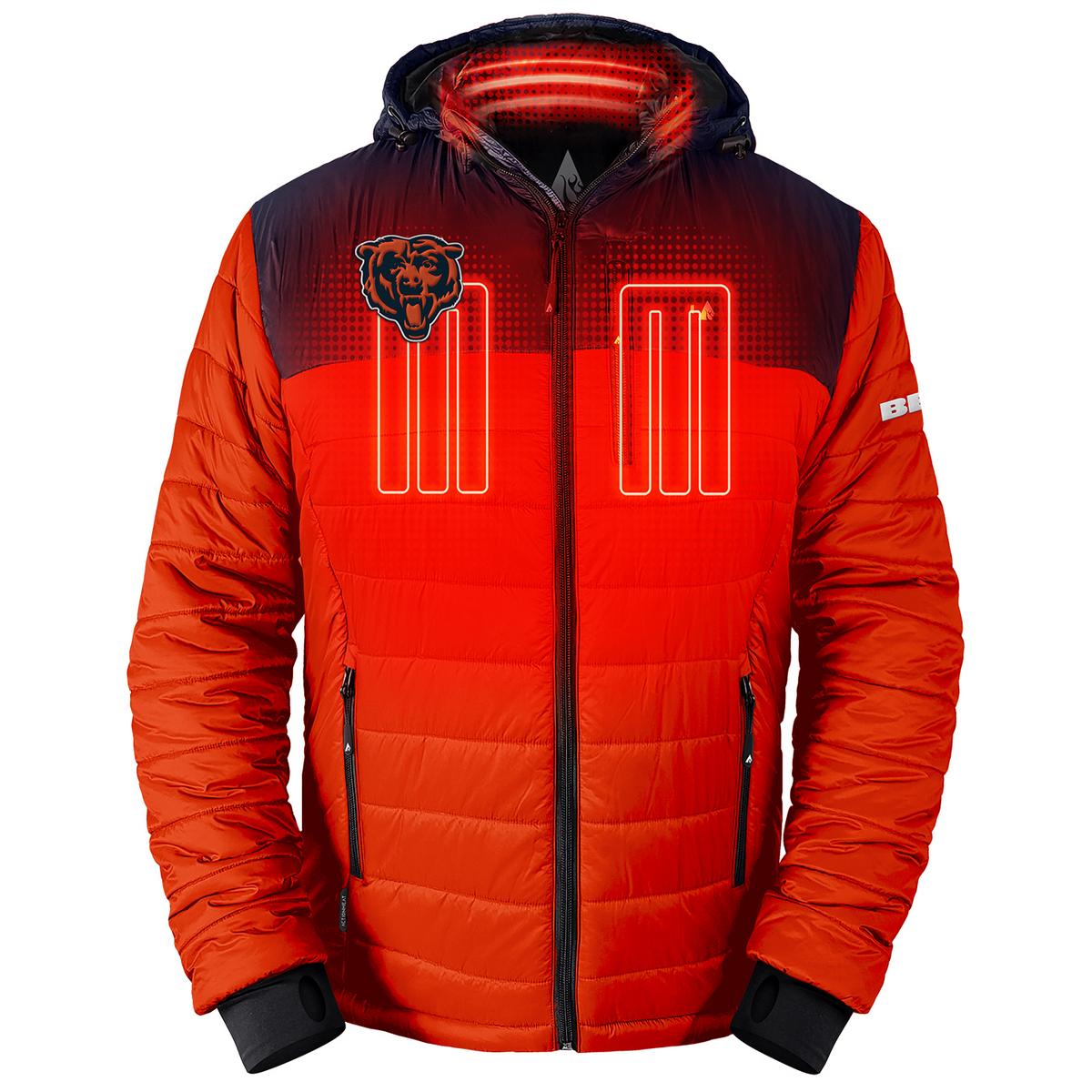 ActionHeat Chicago Bears 5V Men's Colorblock Puffer Battery Heated Jacket