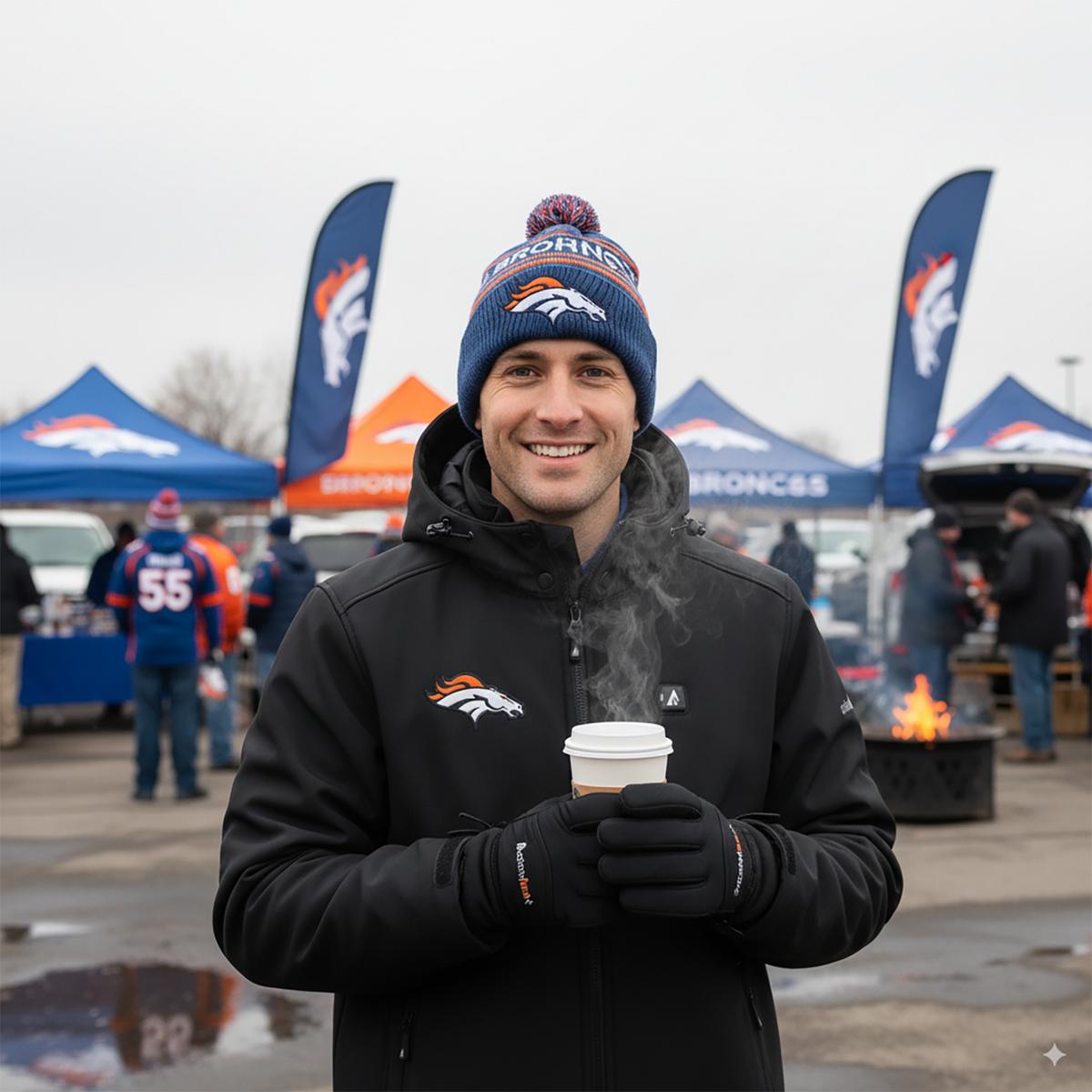 ActionHeat Denver Broncos 5V Men's Softshell Battery Heated Jacket
