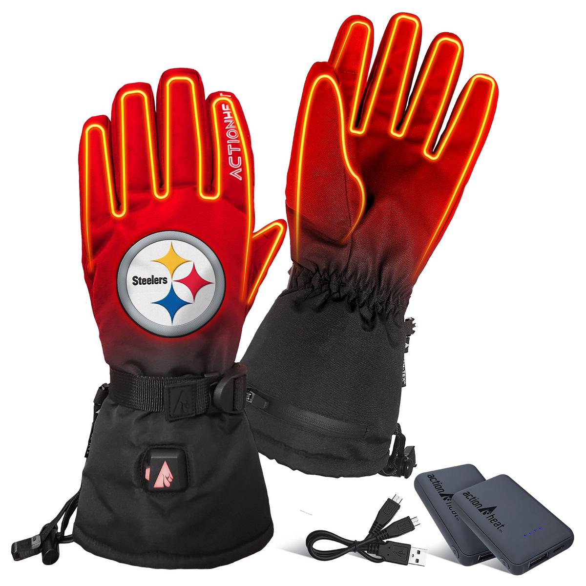 ActionHeat Pittsburgh Steelers 5V Battery Heated Gloves