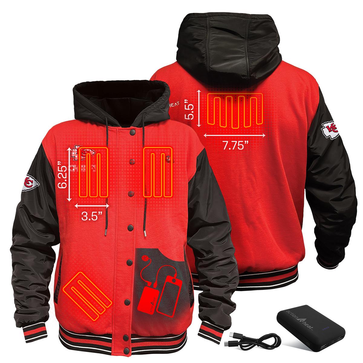 ActionHeat Kansas City Chiefs 5V Battery Heated Varsity Jacket