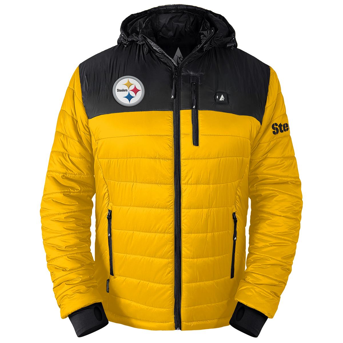 ActionHeat Pittsburgh Steelers 5V Men's Colorblock Puffer Battery Heated Jacket