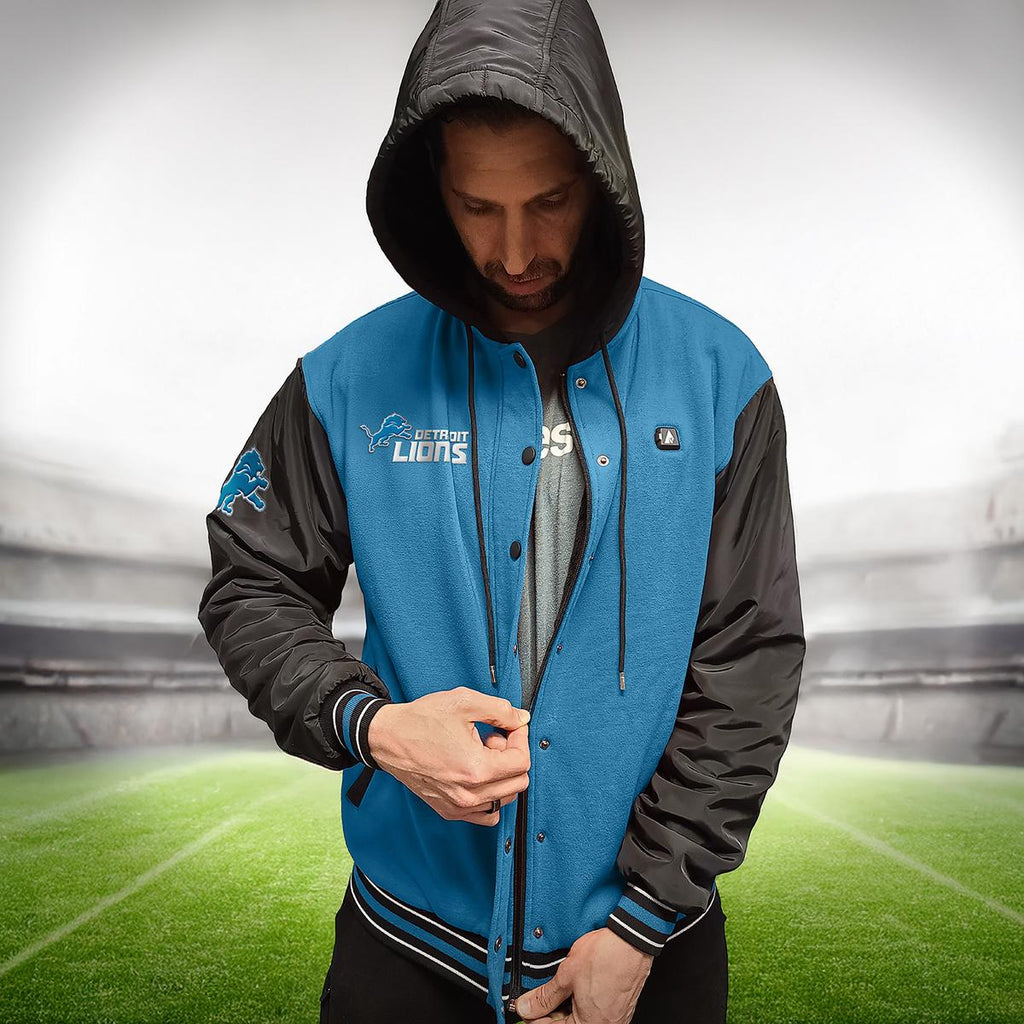 ActionHeat Detroit Lions 5V Battery Heated Varsity Jacket