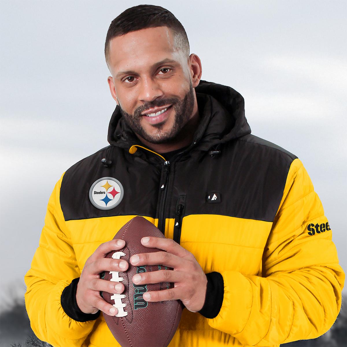 ActionHeat Pittsburgh Steelers 5V Men's Colorblock Puffer Battery Heated Jacket