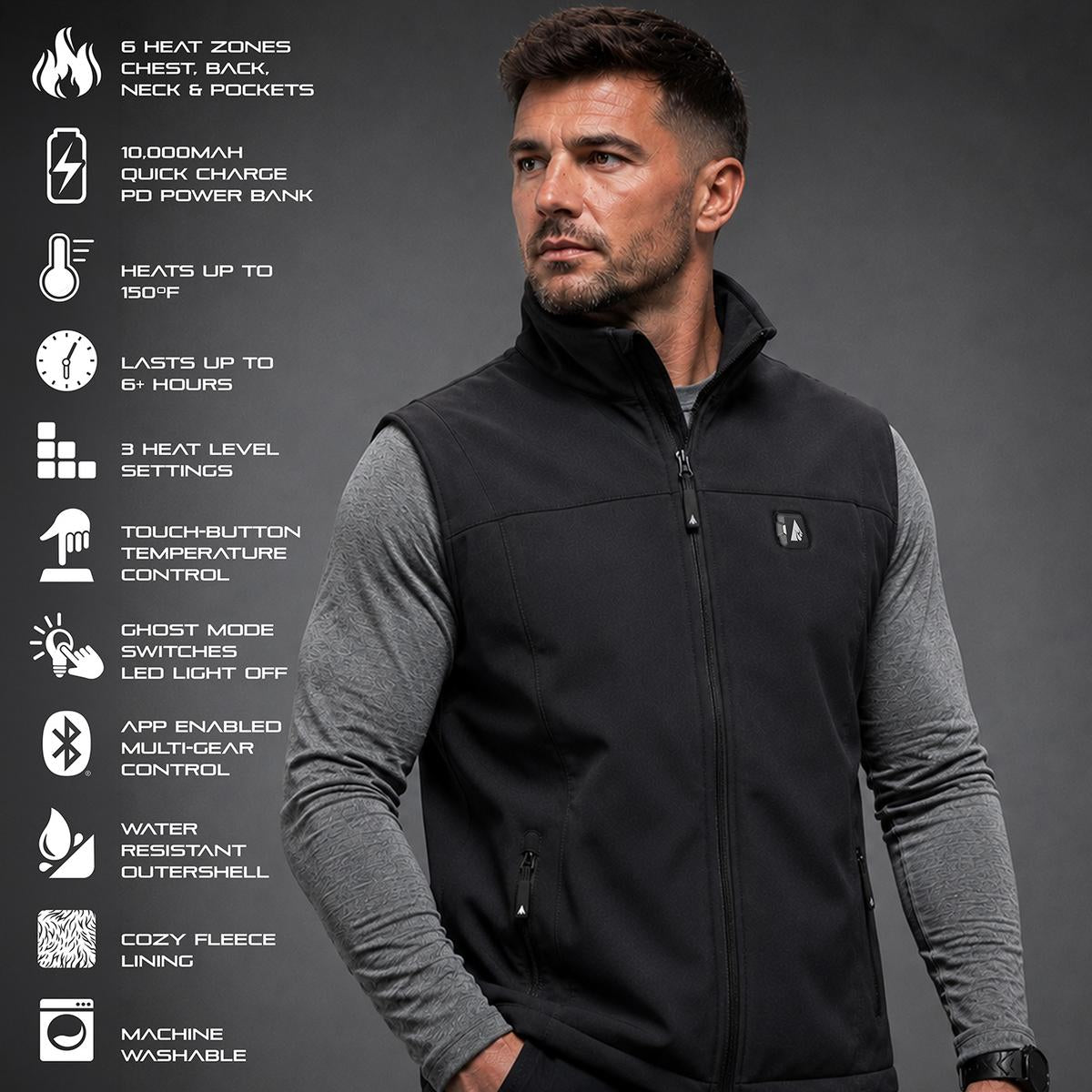 ActionHeat Pro Series+ Bluetooth Men's Softshell Heated Vest