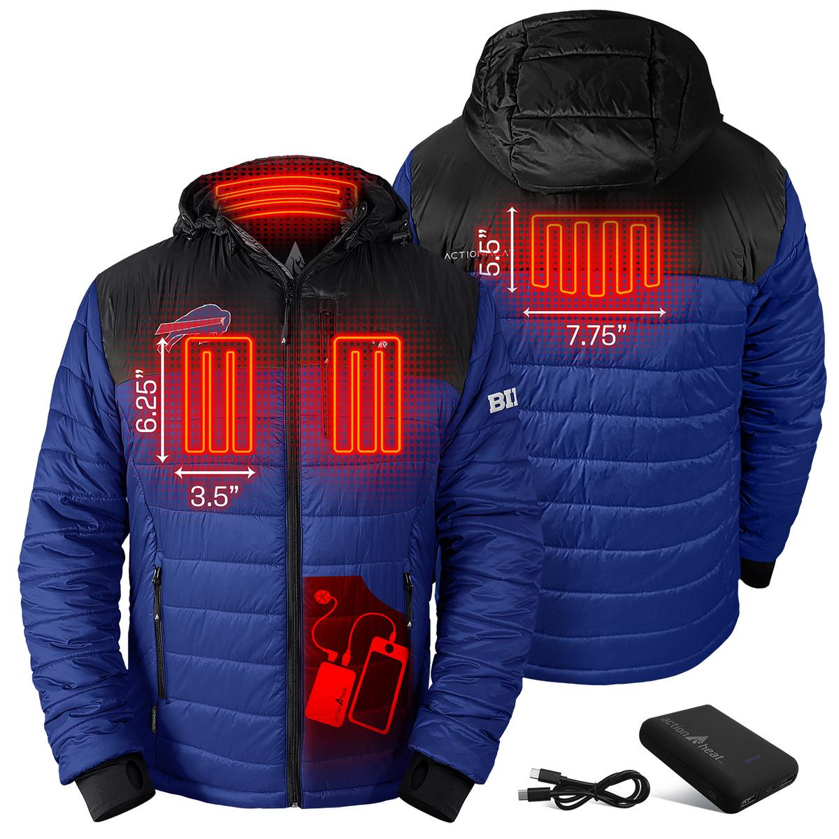 ActionHeat Buffalo Bills 5V Men's Colorblock Puffer Battery Heated Jacket