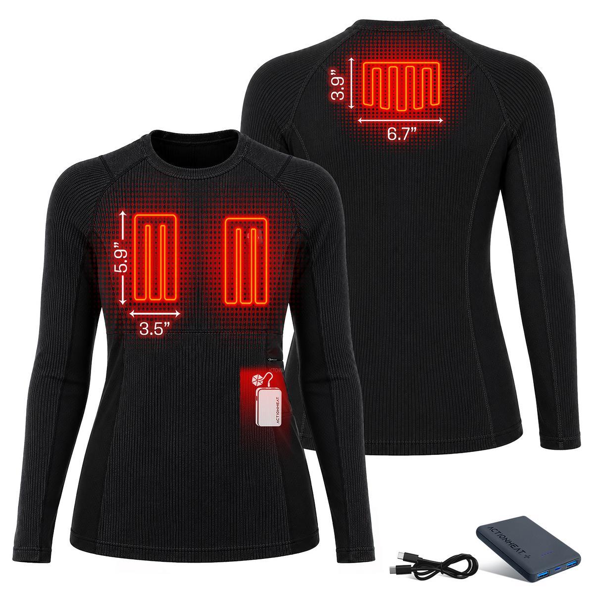 Open Box ActionHeat Pro Series+ Bluetooth Women's Heated Base Layer Shirt