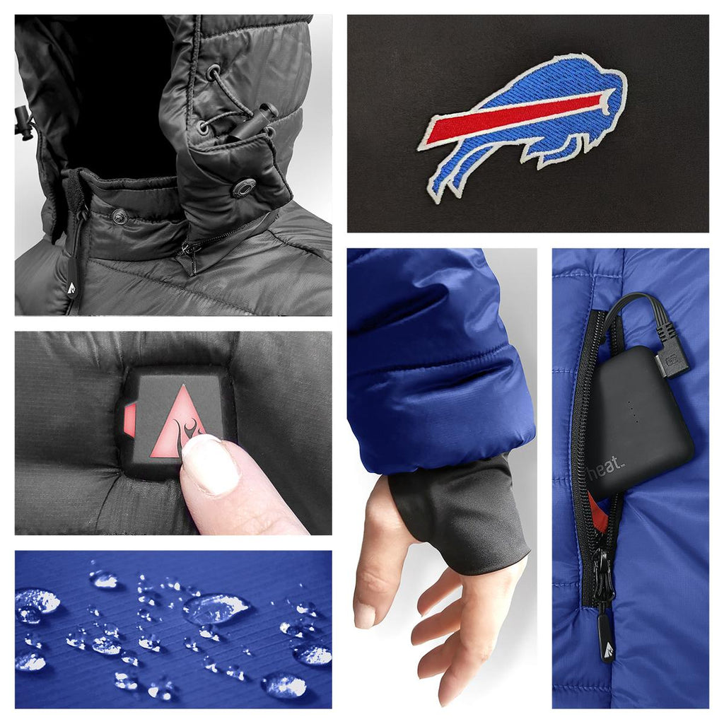 ActionHeat Buffalo Bills 5V Women's Colorblock Puffer Battery Heated Jacket