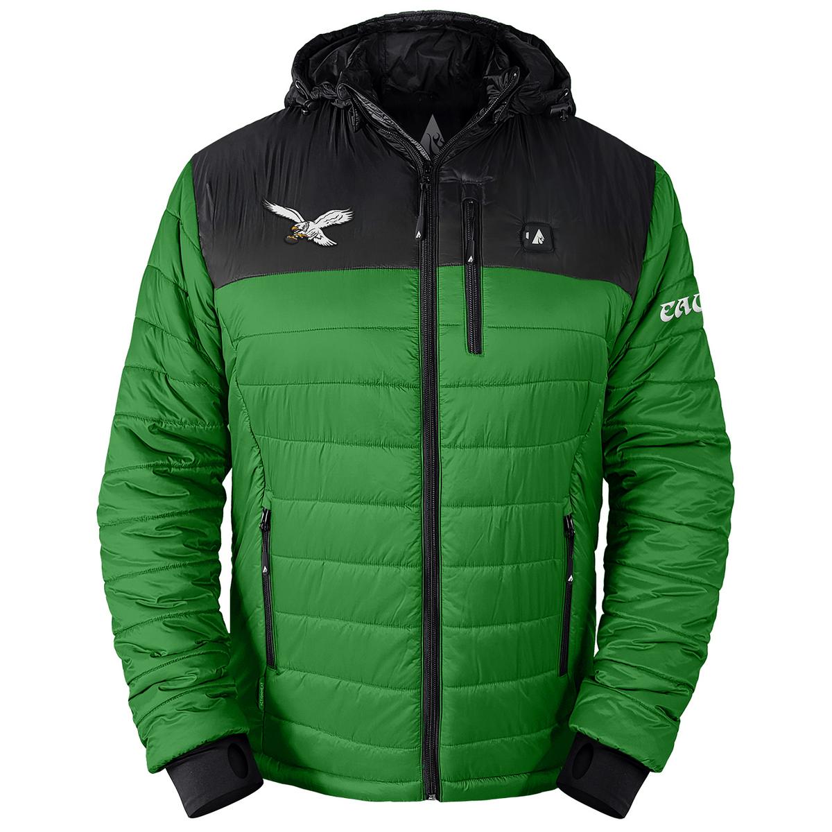 ActionHeat Philadelphia Eagles 5V Men's Colorblock Puffer Battery Heated Jacket.