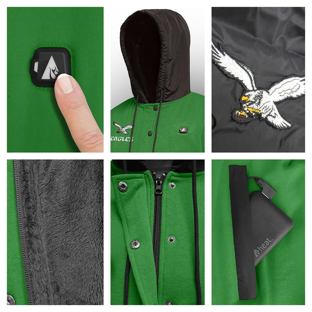 ActionHeat Philadelphia Eagles 5V Battery Heated Varsity Jacket