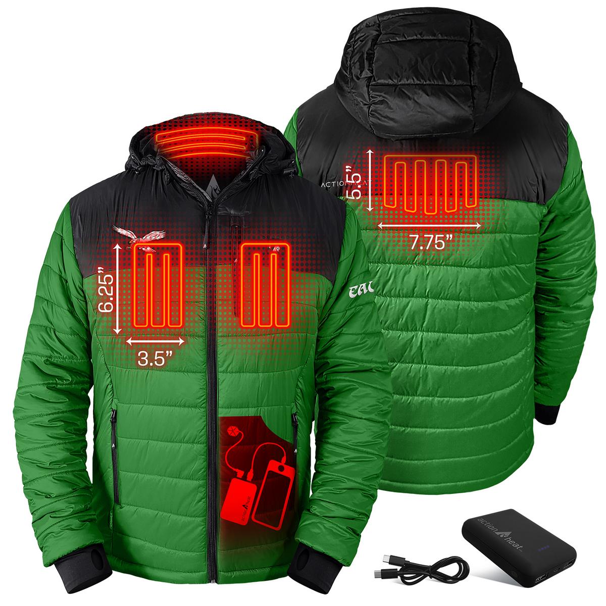 ActionHeat Philadelphia Eagles 5V Men's Colorblock Puffer Battery Heated Jacket.