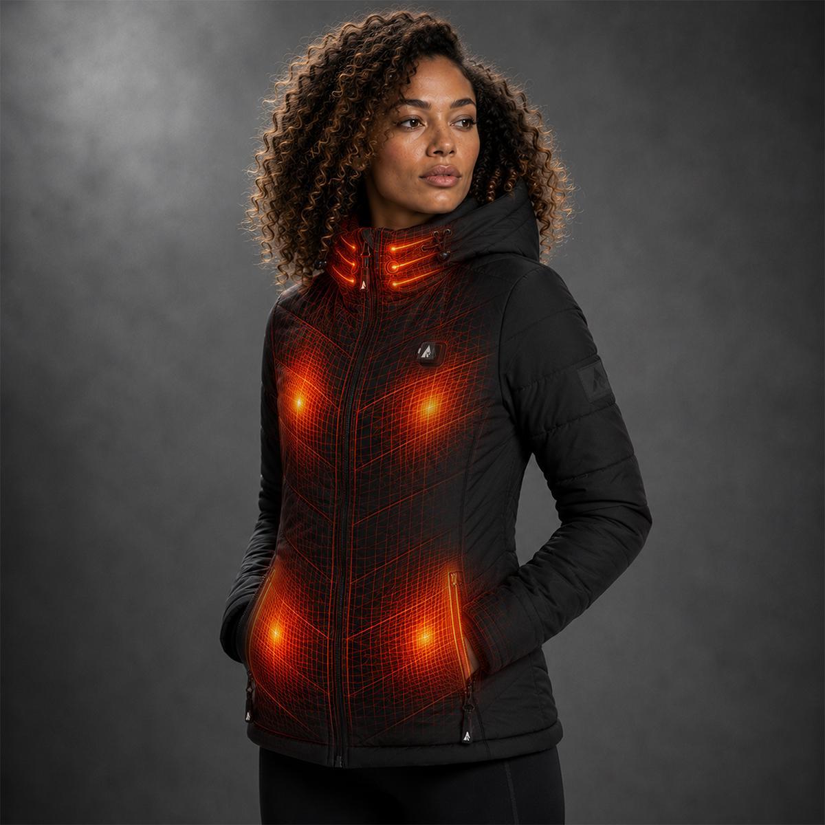 Open Box ActionHeat Pro Series+ Bluetooth Women's Puffer Heated Jacket