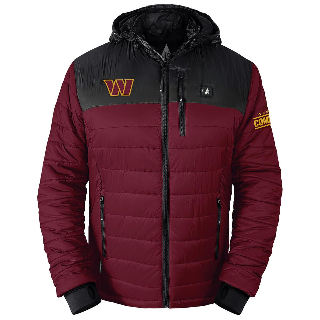 ActionHeat Washington Commanders 5V Men's Colorblock Puffer Battery Heated Jacket