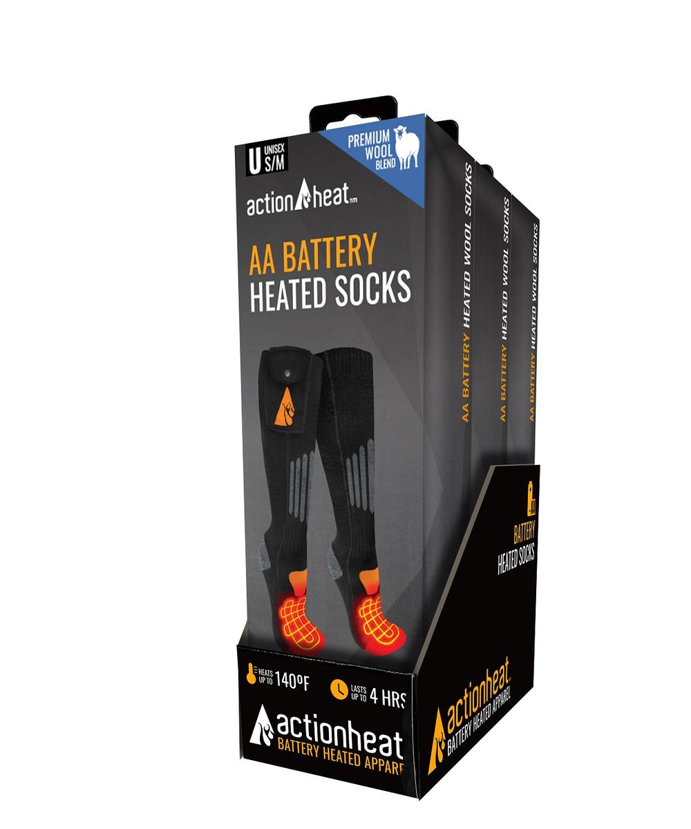 ActionHeat AA Wool Battery Heated Socks - L/XL