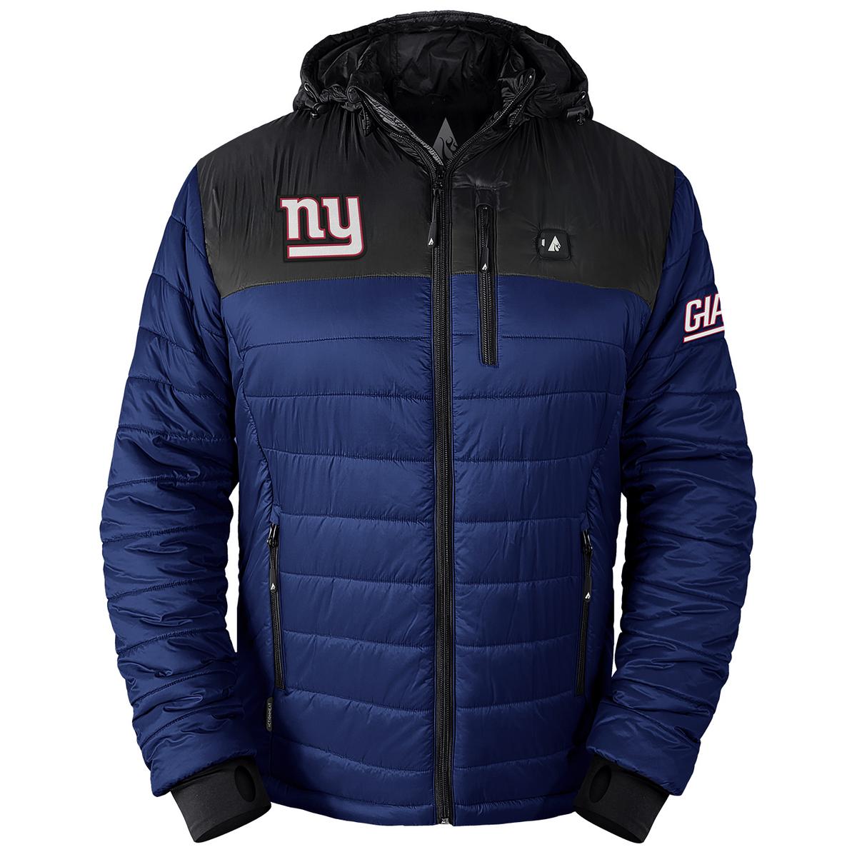 ActionHeat New York Giants 5V Men's Colorblock Puffer Battery Heated Jacket