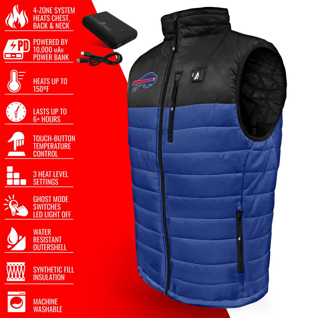 ActionHeat Buffalo Bills 5V Men's Colorblock Puffer Battery Heated Vest