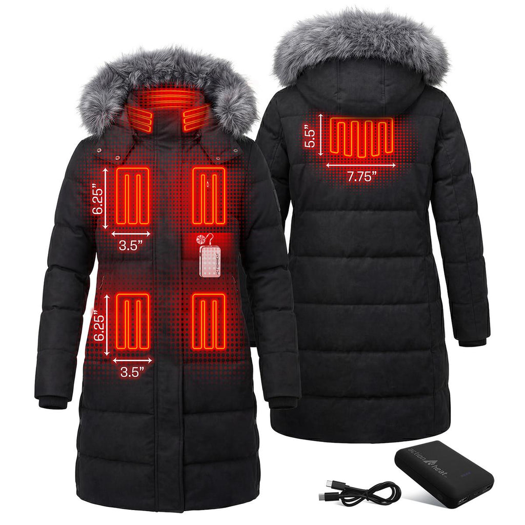 ActionHeat Pro Series+ Bluetooth Women's Long Puffer Heated Jacket