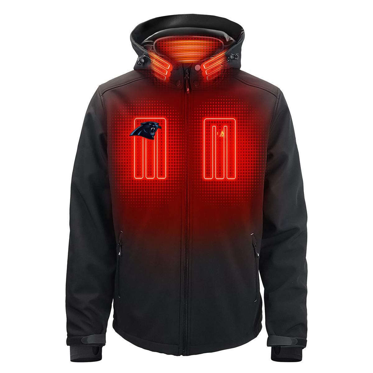 ActionHeat Carolina Panthers 5V Men's Softshell Battery Heated Jacket