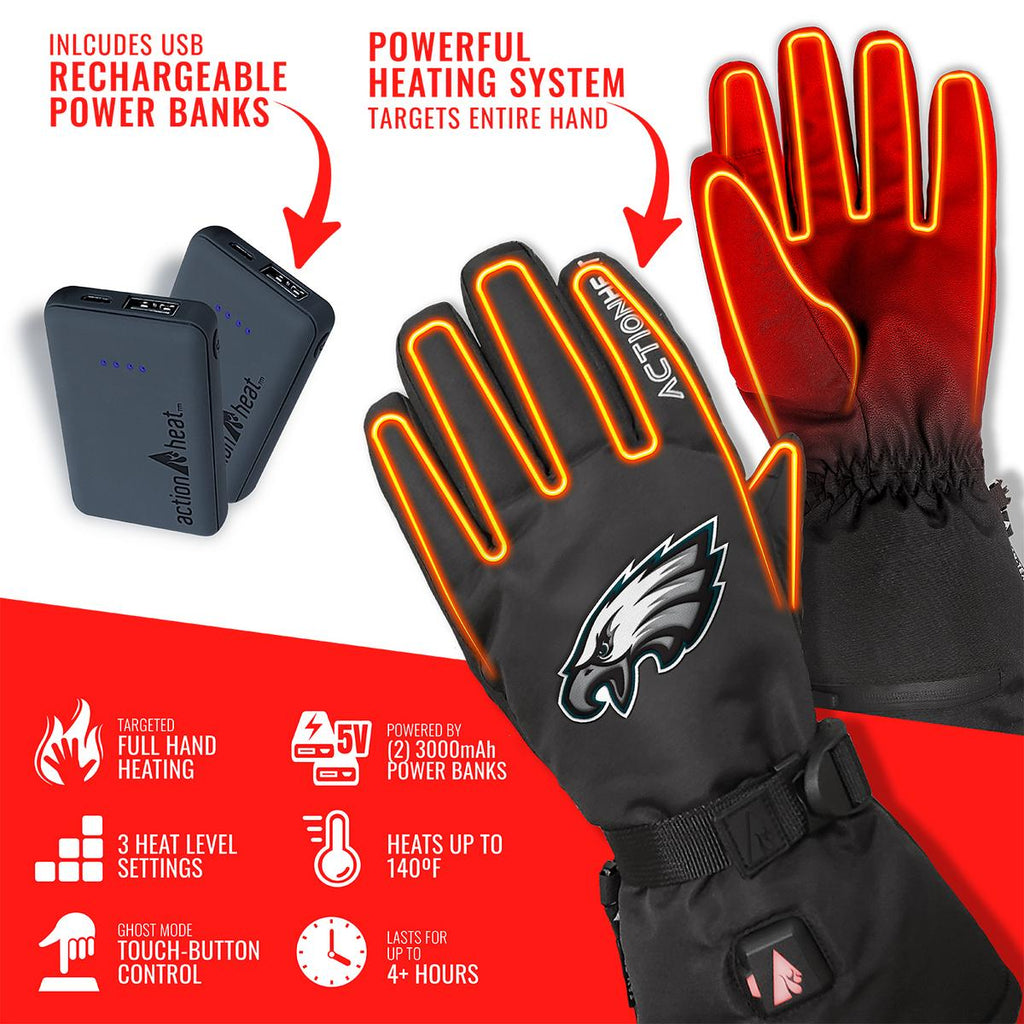 ActionHeat Philadelphia Eagles 5V Battery Heated Gloves