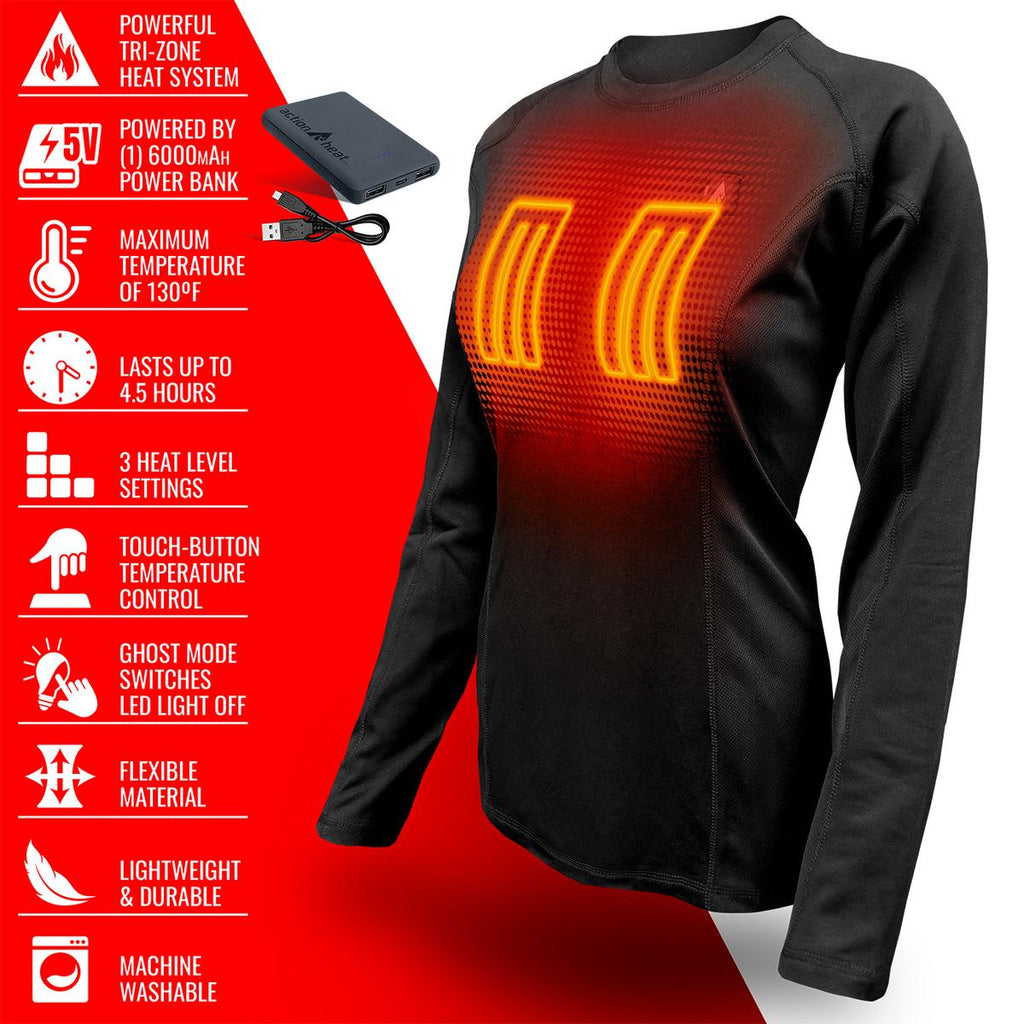 Open Box ActionHeat 5V Heated Base Layer Shirt - Women's