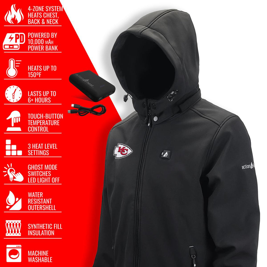 ActionHeat Kansas City Chiefs 5V Men's Softshell Battery Heated Jacket