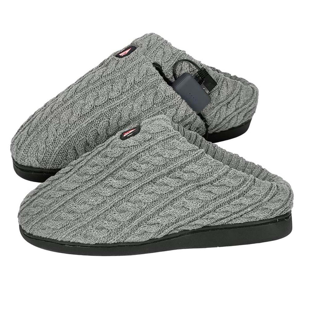 Open Box ActionHeat 5V Battery Heated Cable Knit Slippers
