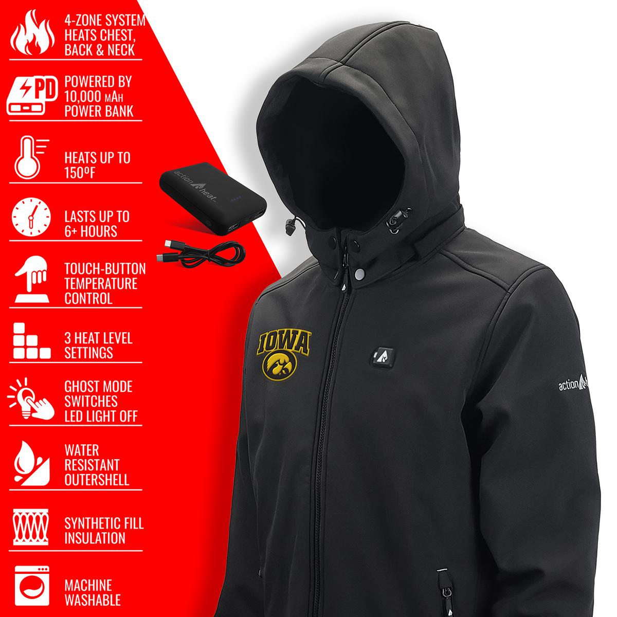 ActionHeat Iowa Hawkeyes 5V Men's Softshell Battery Heated Jacket