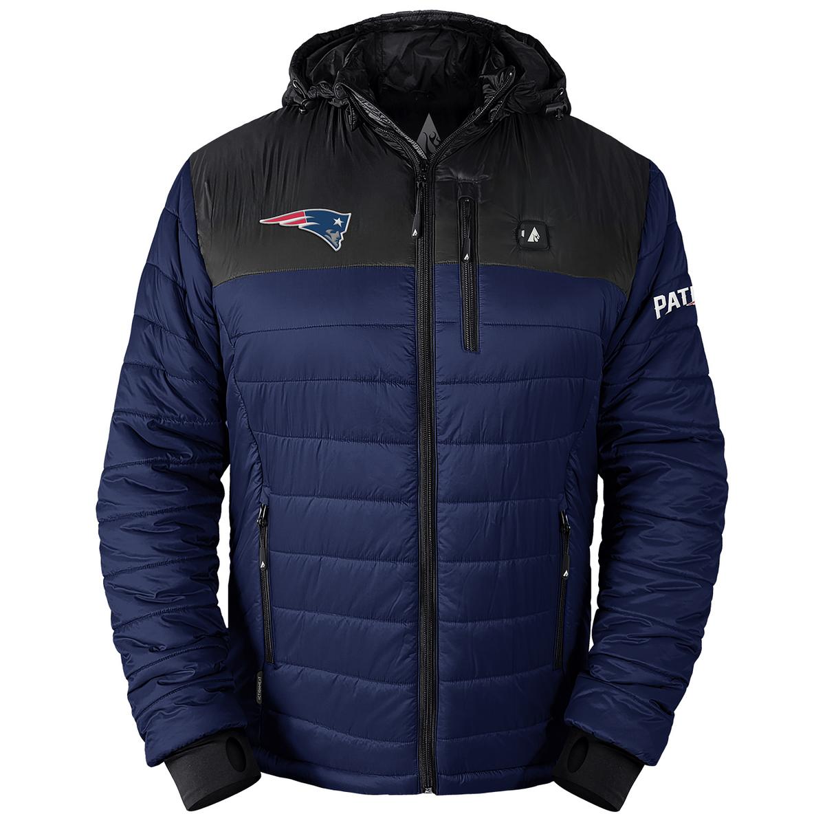 ActionHeat New England Patriots 5V Men's Colorblock Puffer Battery Heated Jacket