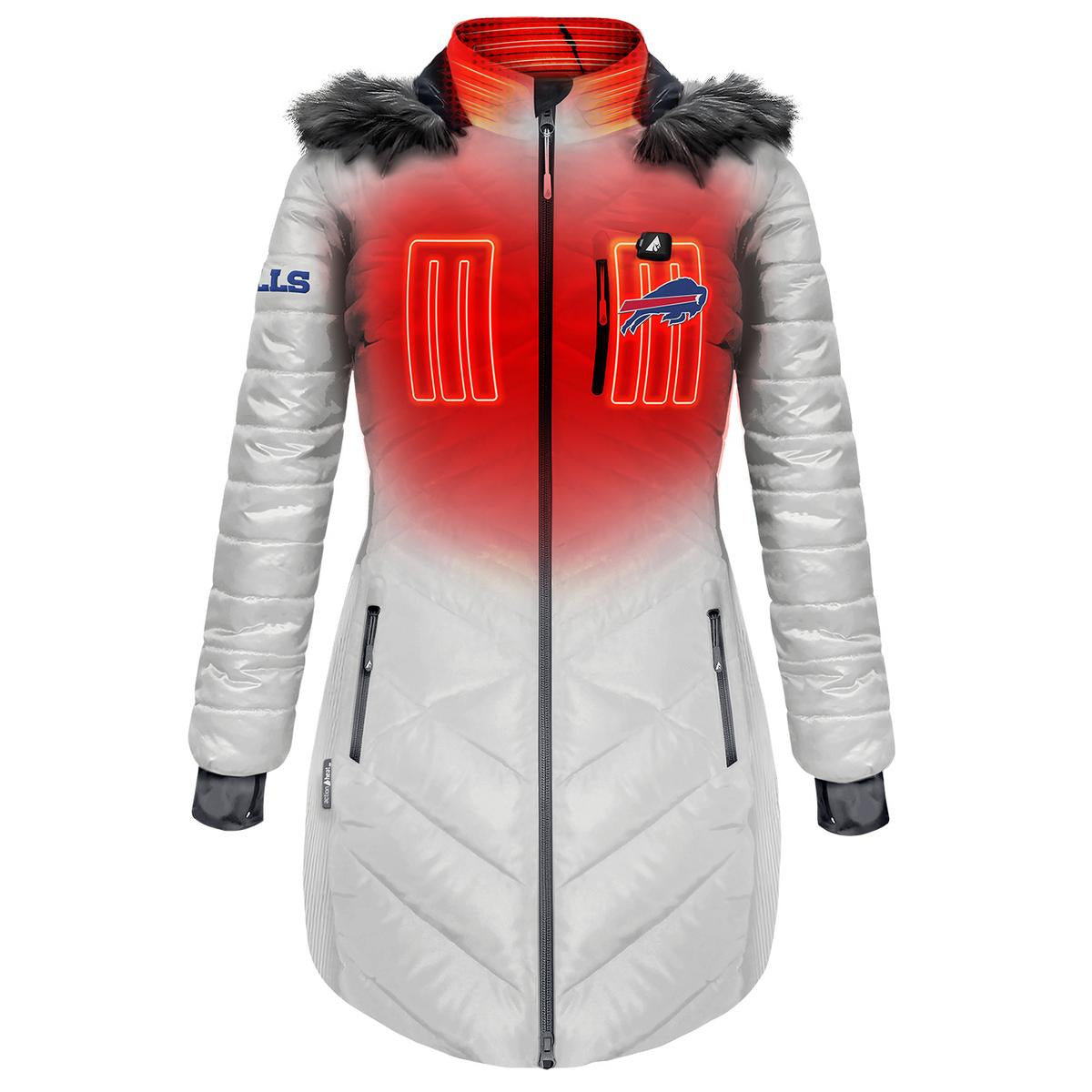 ActionHeat Buffalo Bills 5V Women's Long Puffer Battery Heated Jacket