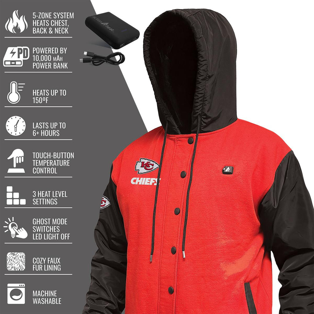 ActionHeat Kansas City Chiefs 5V Battery Heated Varsity Jacket
