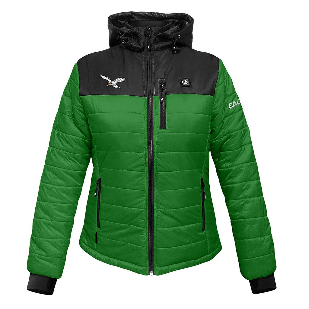 ActionHeat Philadelphia Eagles 5V Women's Colorblock Puffer Battery Heated Jacket