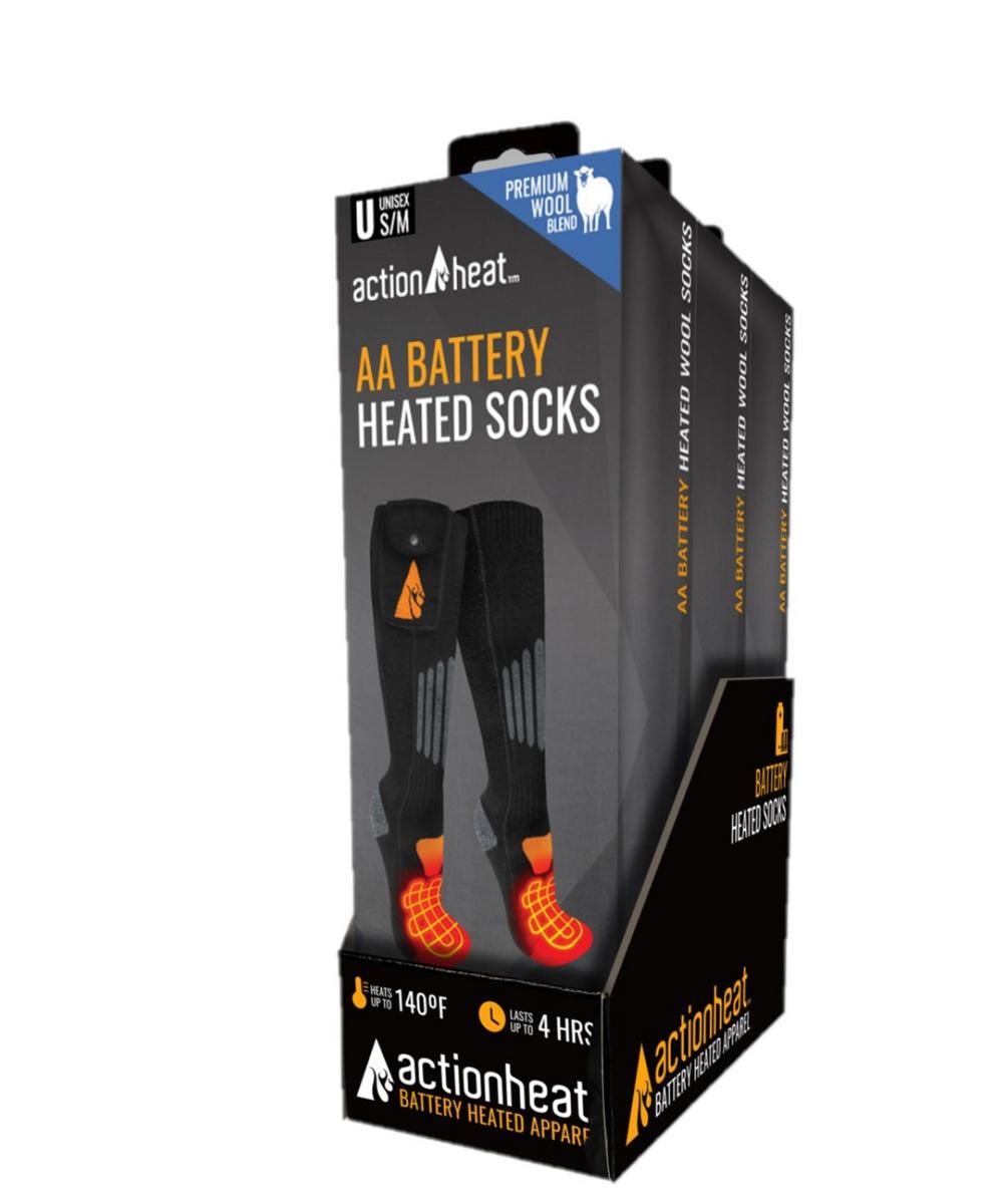 ActionHeat AA Wool Battery Heated Socks - XXL