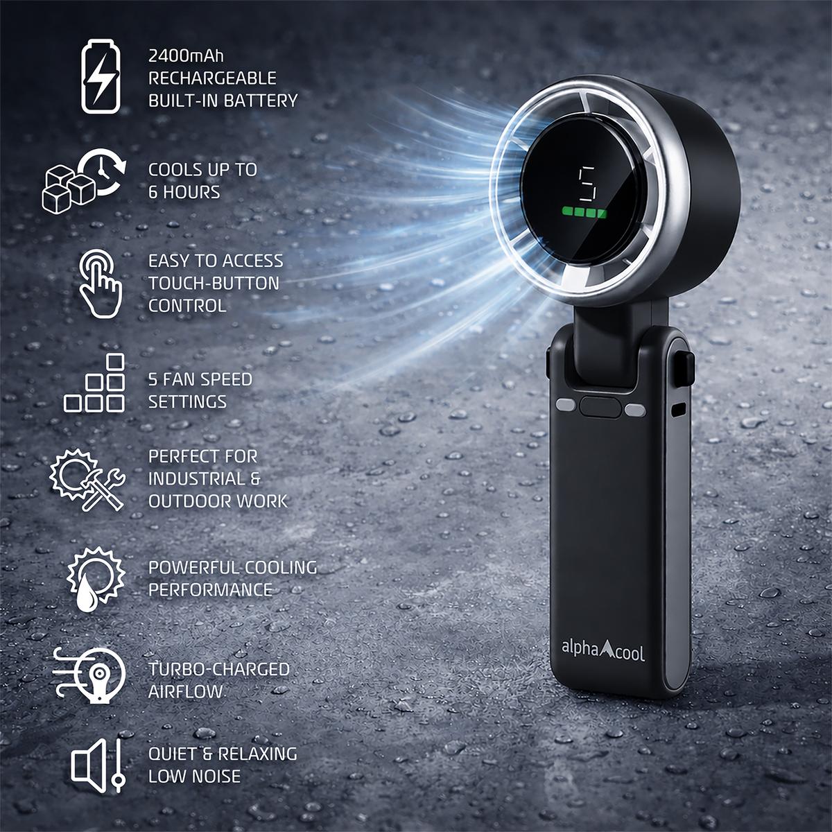 AlphaCool Portable Handheld Fan