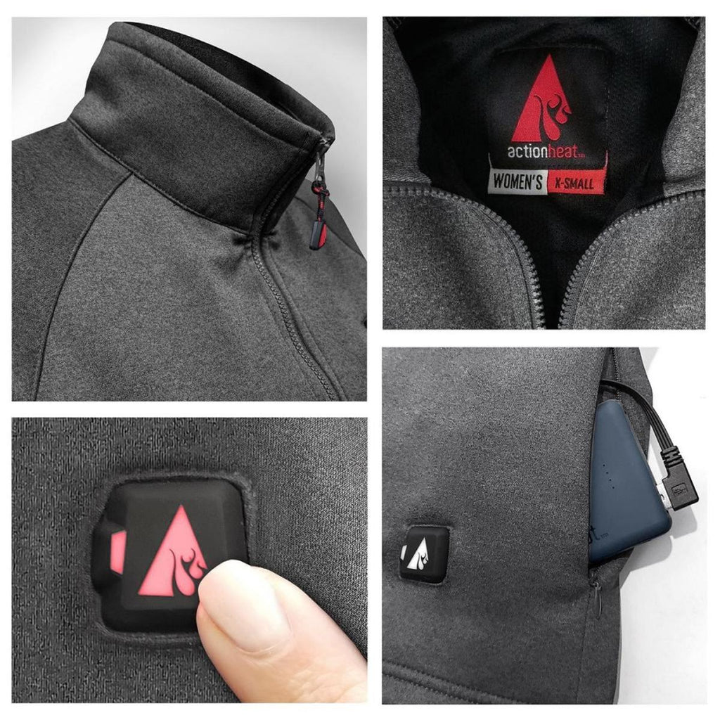 Open Box ActionHeat 5V Battery Heated 1/2 Zip Pullover Shirt - Men's