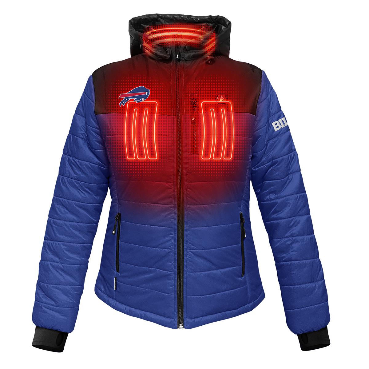 ActionHeat Buffalo Bills 5V Women's Colorblock Puffer Battery Heated Jacket