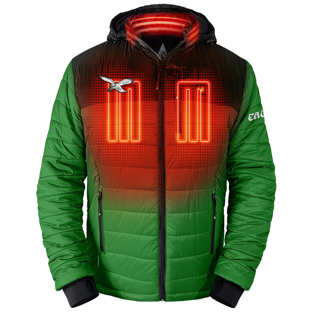 ActionHeat Philadelphia Eagles 5V Men's Colorblock Puffer Battery Heated Jacket.