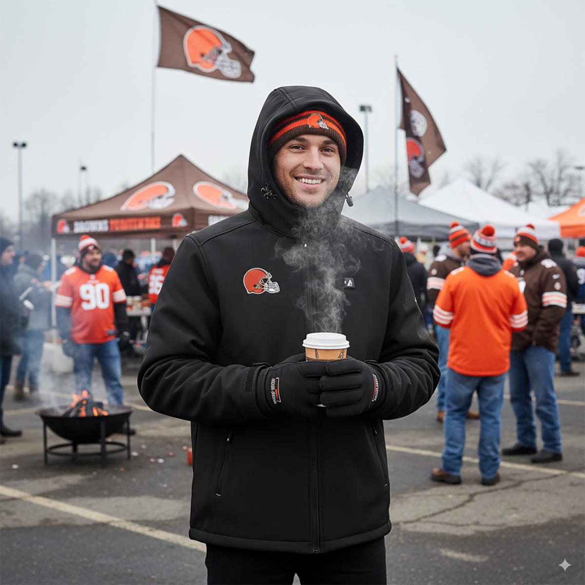 ActionHeat Cleveland Browns 5V Men's Softshell Battery Heated Jacket