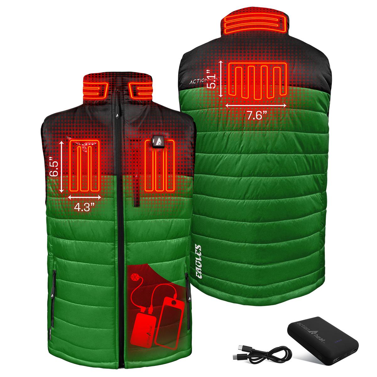 ActionHeat Philadelphia Eagles 5V Men's Colorblock Puffer Battery Heated Vest