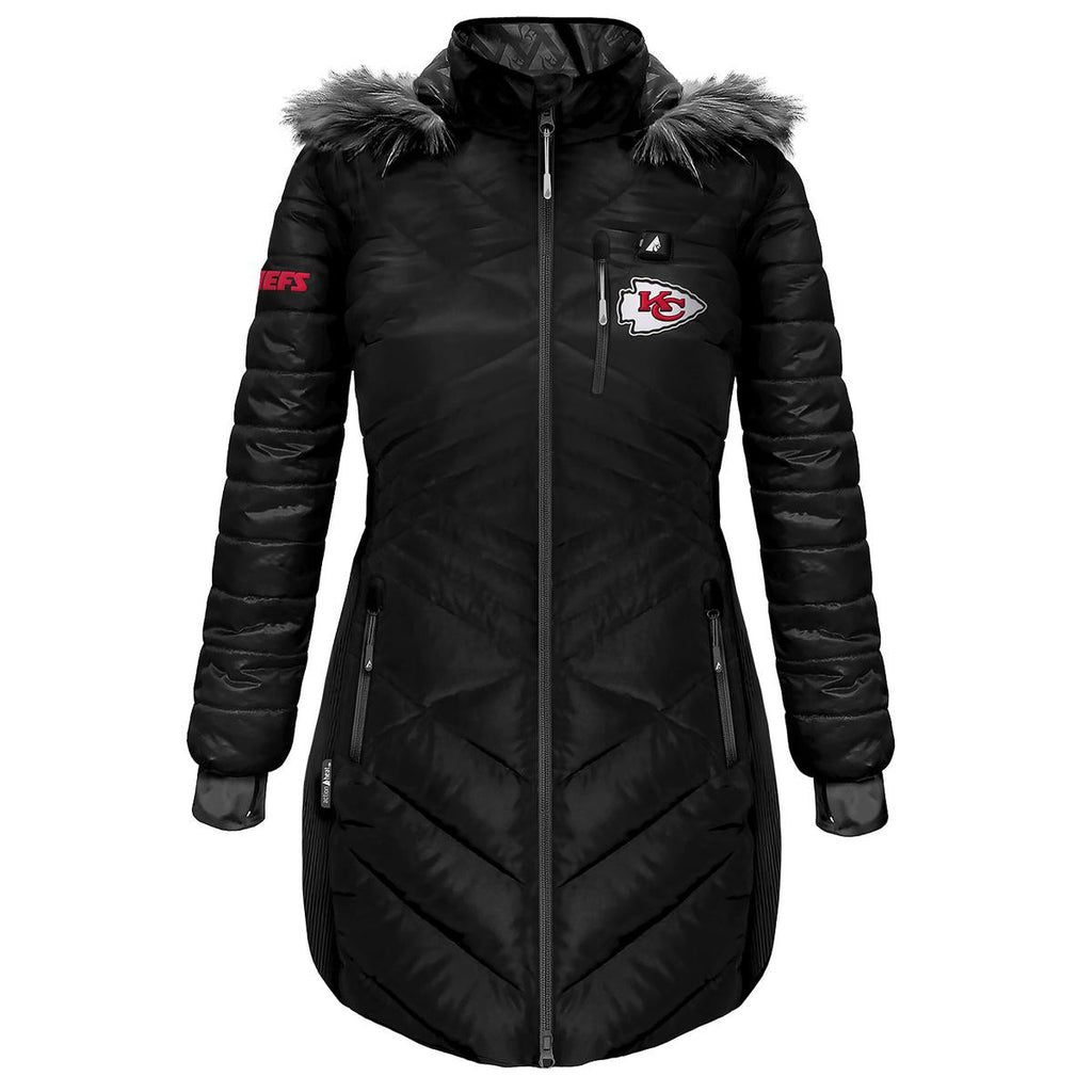 ActionHeat Kansas City Chiefs 5V Women's Long Puffer Battery Heated Jacket