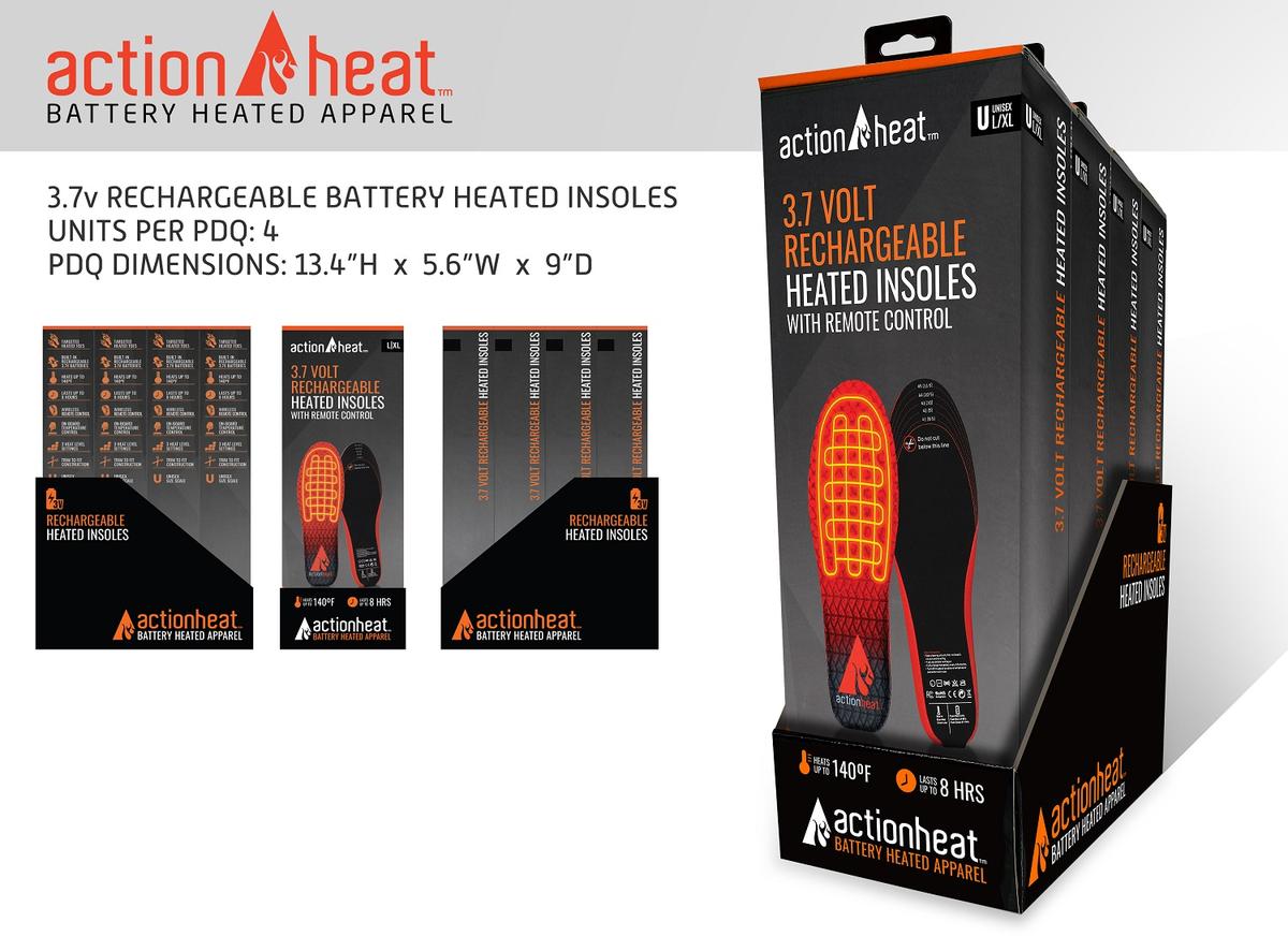 ActionHeat 3V Rechargeable Heated Insoles- L/XL